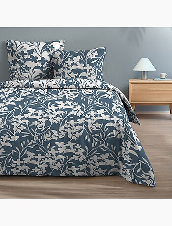 Juego de cama de 3 piezas de algodón con estampado floral, funda + fundas de almohada