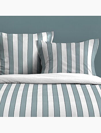 Juego de cama de 3 piezas de algodón estampado a rayas funda + fundas de almohada