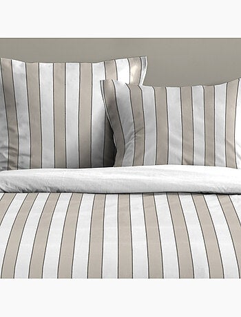 Juego de cama de 3 piezas de algodón estampado a rayas funda + fundas de almohada