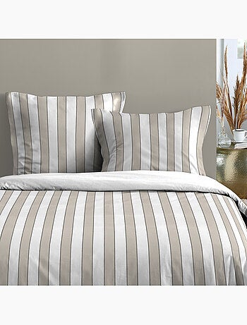 Juego de cama de 3 piezas de algodón estampado a rayas funda + fundas de almohada