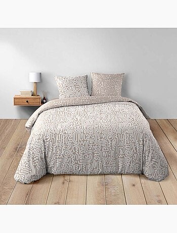 Juego de cama de 3 piezas de algodón geométrico, funda y fundas de almohada