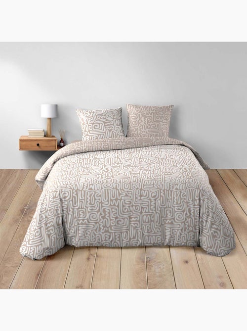 Juego de cama de 3 piezas de algodón geométrico, funda y fundas de almohada - Kiabi