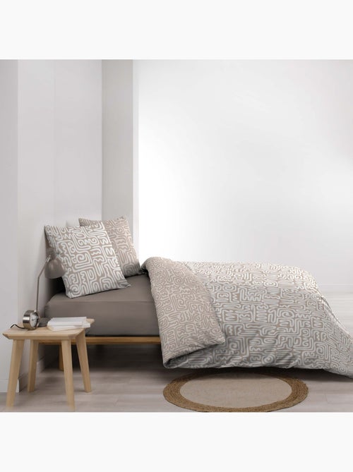 Juego de cama de 3 piezas de algodón geométrico, funda y fundas de almohada - Kiabi