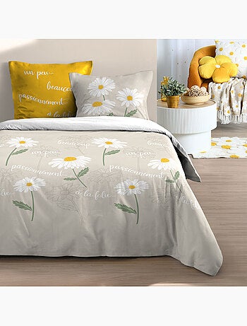 Juego de cama de 3 piezas de algodón margarita funda + fundas de almohada