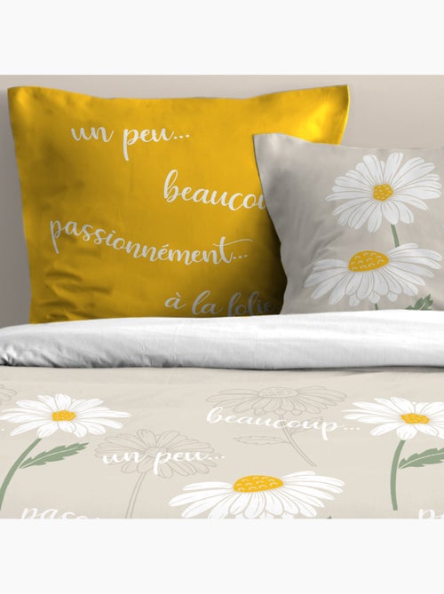 Juego de cama de 3 piezas de algodón margarita funda + fundas de almohada - Kiabi