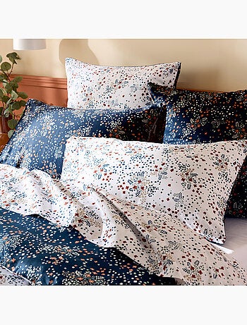 Juego de cama de 3 piezas de algodón satinado floral de 110 hilos + fundas de almohada