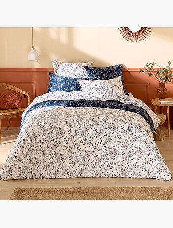 Juego de cama de 3 piezas de algodón satinado floral de 110 hilos + fundas de almohada