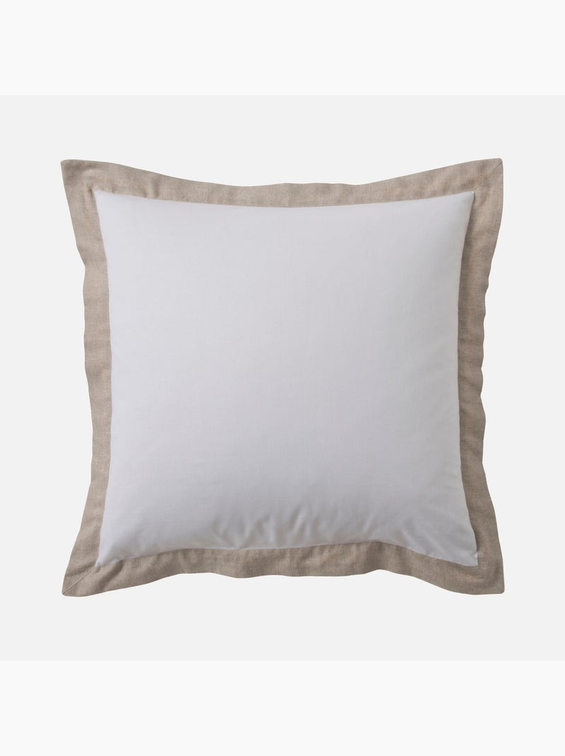 Juego de cama de 3 piezas de algodón y lino Blanco - Kiabi