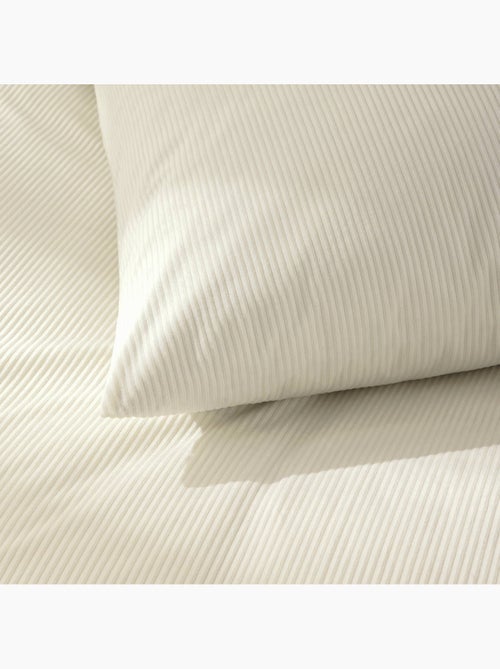Juego de cama de 3 piezas de terciopelo acanalado liso: funda nórdica + fundas de almohada - Kiabi