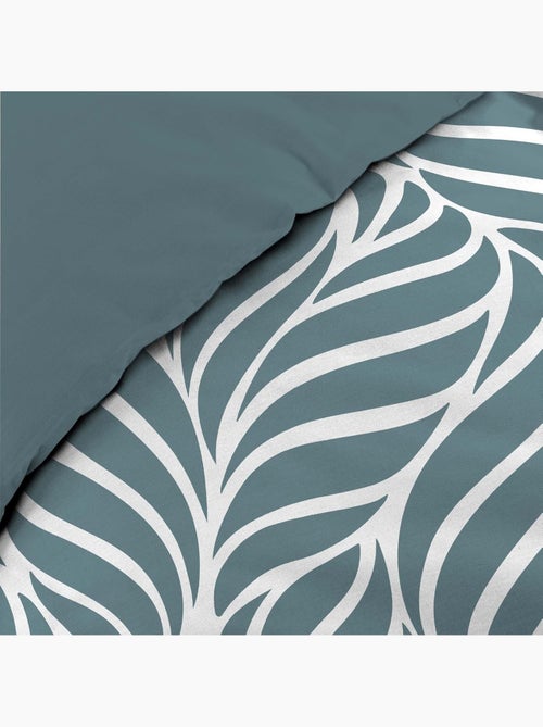 Juego de cama de 3 piezas en algodón con diseño de hojas + fundas de almohada - Kiabi Juego de cama de 3 piezas en algodón con diseño de hojas + fundas de almohada - Kiabi