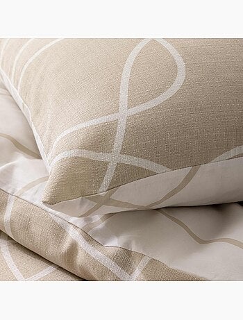 Juego de cama de 3 piezas en algodón diseño relieve funda + fundas de almohada