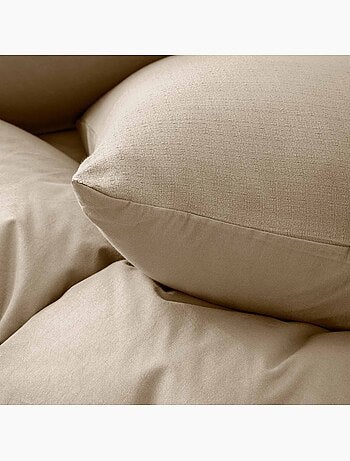 Juego de cama de 3 piezas en algodón liso en relieve + fundas de almohada