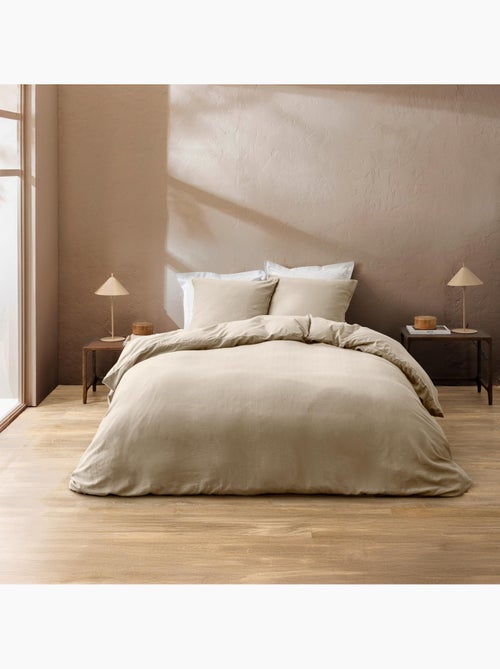 Juego de cama de 3 piezas en algodón liso en relieve + fundas de almohada - Kiabi