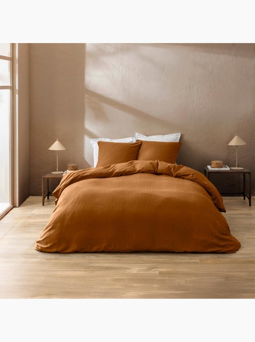 Juego de cama de 3 piezas en algodón liso en relieve + fundas de almohada - Kiabi