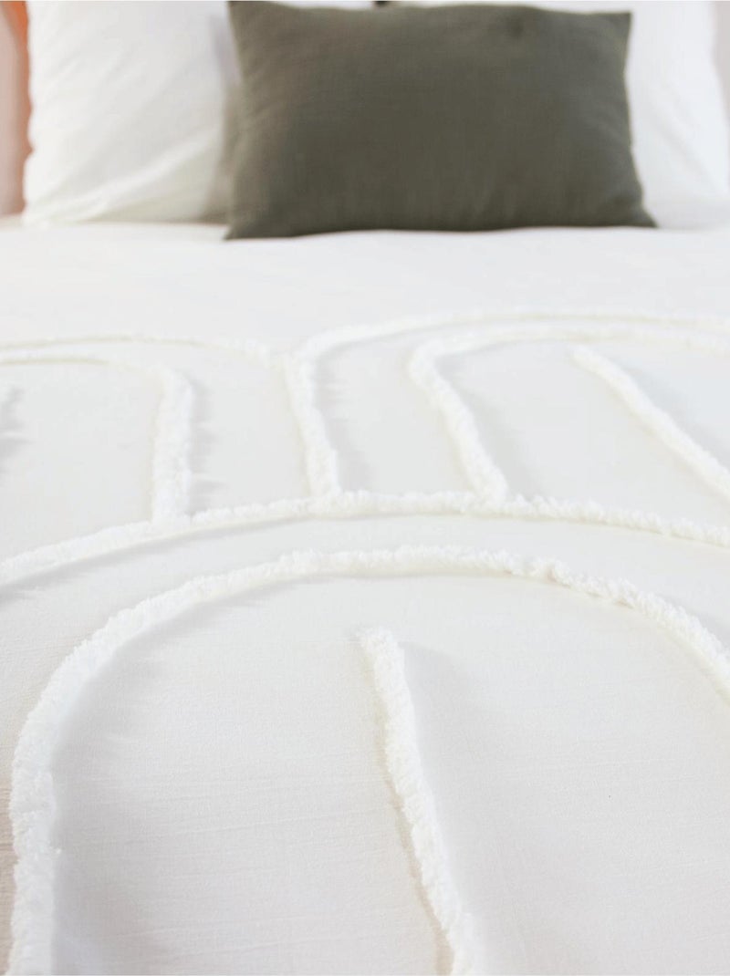 Juego de cama de 3 piezas en algodón tuftado Blanco - Kiabi