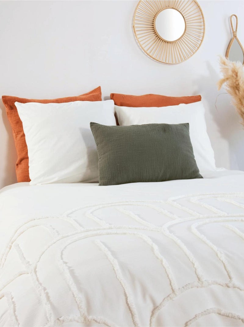 Juego de cama de 3 piezas en algodón tuftado Blanco - Kiabi