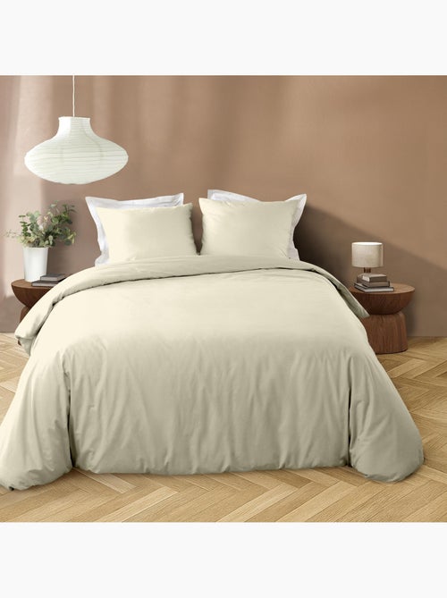 Juego de cama de 3 piezas en funda de microfibra lavada lisa + fundas de almohada - Kiabi