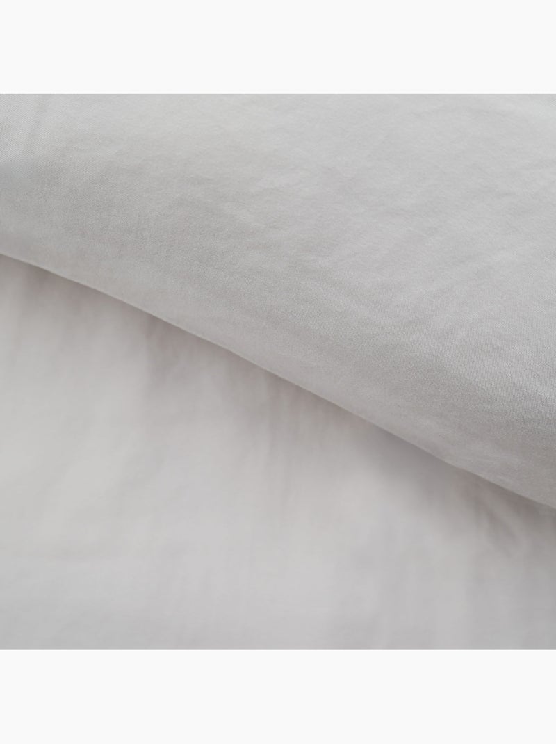 Juego de cama de 3 piezas en funda de microfibra lavada lisa + fundas de almohada Blanco - Kiabi