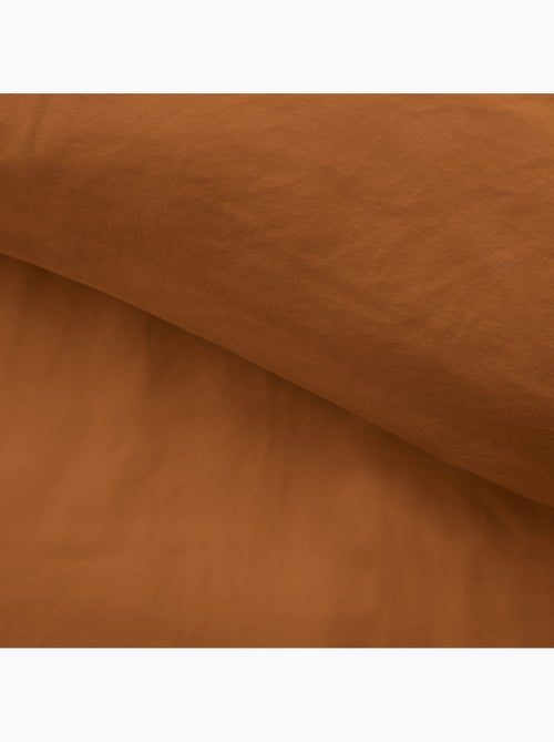 Juego de cama de 3 piezas en funda de microfibra lavada lisa + fundas de almohada - Kiabi