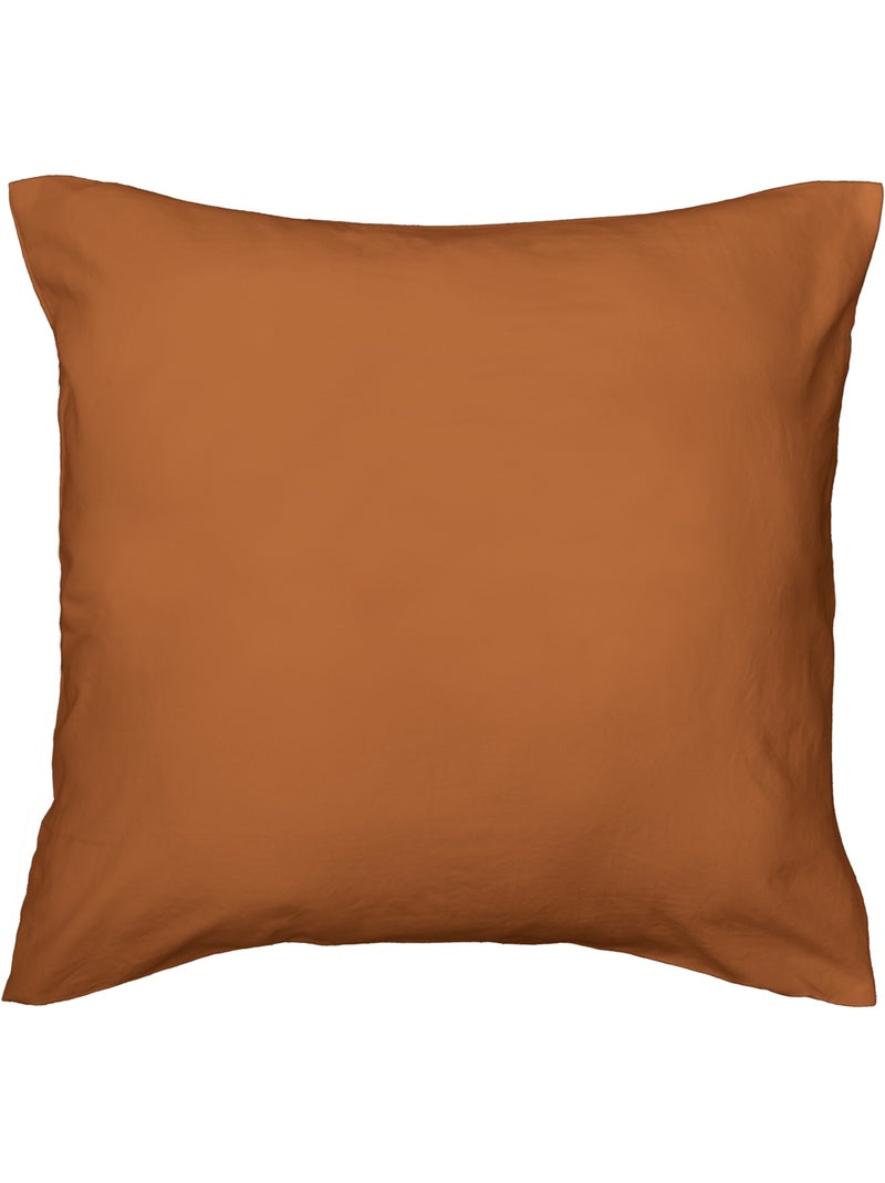 Juego de cama de 3 piezas en funda de microfibra lavada lisa + fundas de almohada Marrón claro - Kiabi
