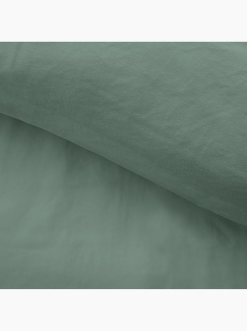 Juego de cama de 3 piezas en funda de microfibra lavada lisa + fundas de almohada - Kiabi