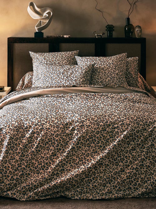 Juego de cama de 3 piezas en percal de algodón con estampado de leopardo - Kiabi Juego de cama de 3 piezas en percal de algodón con estampado de leopardo - Kiabi