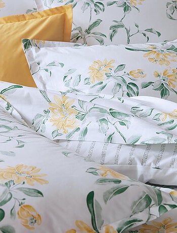 Juego de cama de 3 piezas en percal de algodón con motivo floral