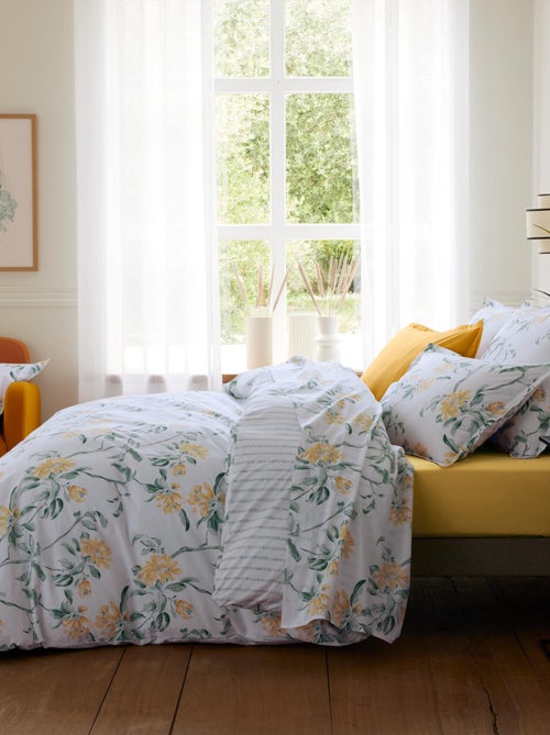 Juego de cama de 3 piezas en percal de algodón con motivo floral - Kiabi Juego de cama de 3 piezas en percal de algodón con motivo floral - Kiabi