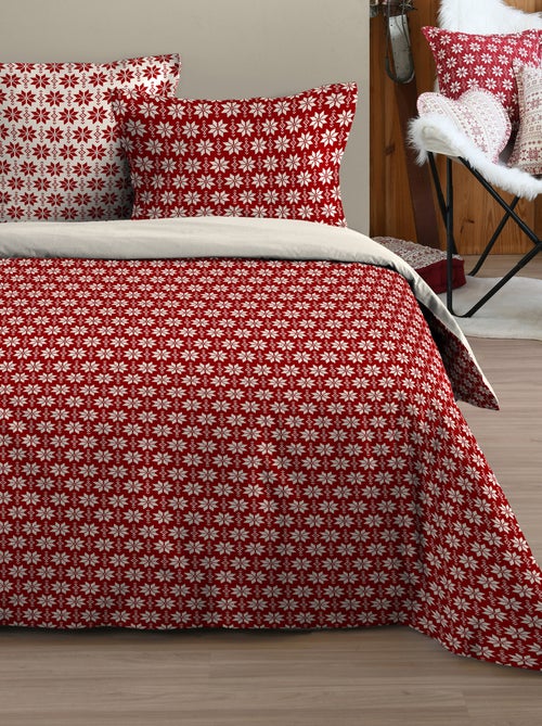 Juego de cama de 3 piezas estilo chalet en algodón - Kiabi Juego de cama de 3 piezas estilo chalet en algodón - Kiabi