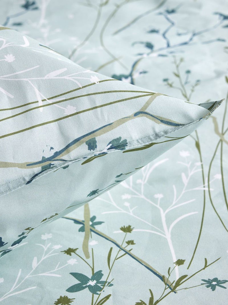 Juego de cama de 3 piezas estilo flores primaverales Verde - Kiabi