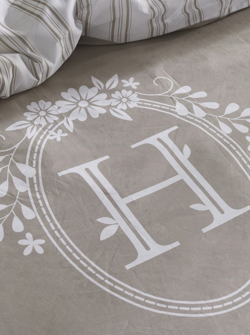 Juego de cama de 3 piezas estilo Home a rayas Beige - Kiabi