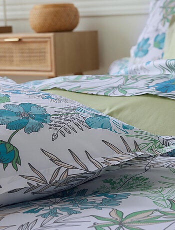 Juego de cama de 3 piezas, funda de algodón satinado + fundas de almohada