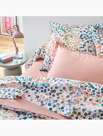 Juego de cama de 3 piezas Funda floral de algodón percal de 80 hilos + fundas de almohada