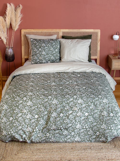 Juego de cama de 3 piezas reversible con estampado floral - Kiabi Juego de cama de 3 piezas reversible con estampado floral - Kiabi