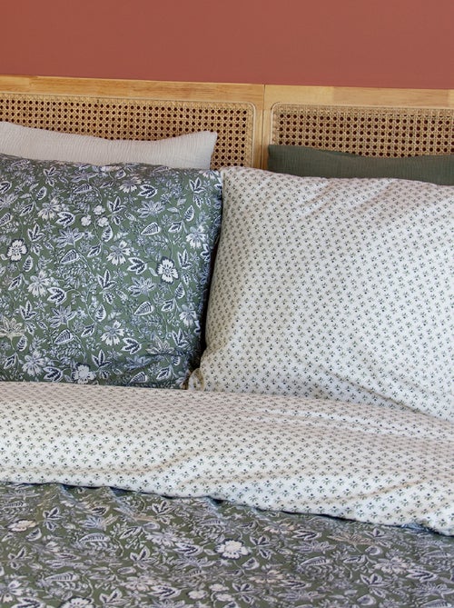 Juego de cama de 3 piezas reversible con estampado floral - Kiabi Juego de cama de 3 piezas reversible con estampado floral - Kiabi