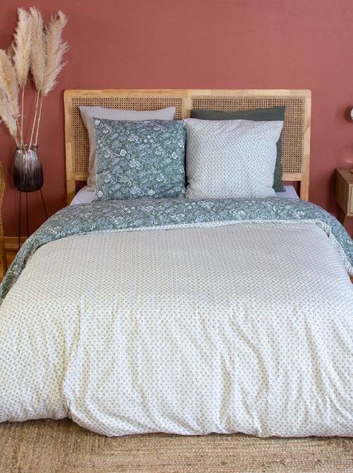Juego de cama de 3 piezas reversible con estampado floral - Kiabi Juego de cama de 3 piezas reversible con estampado floral - Kiabi