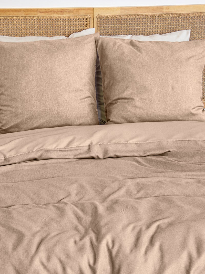 Juego de cama de 3 piezas sensación franela Beige - Kiabi