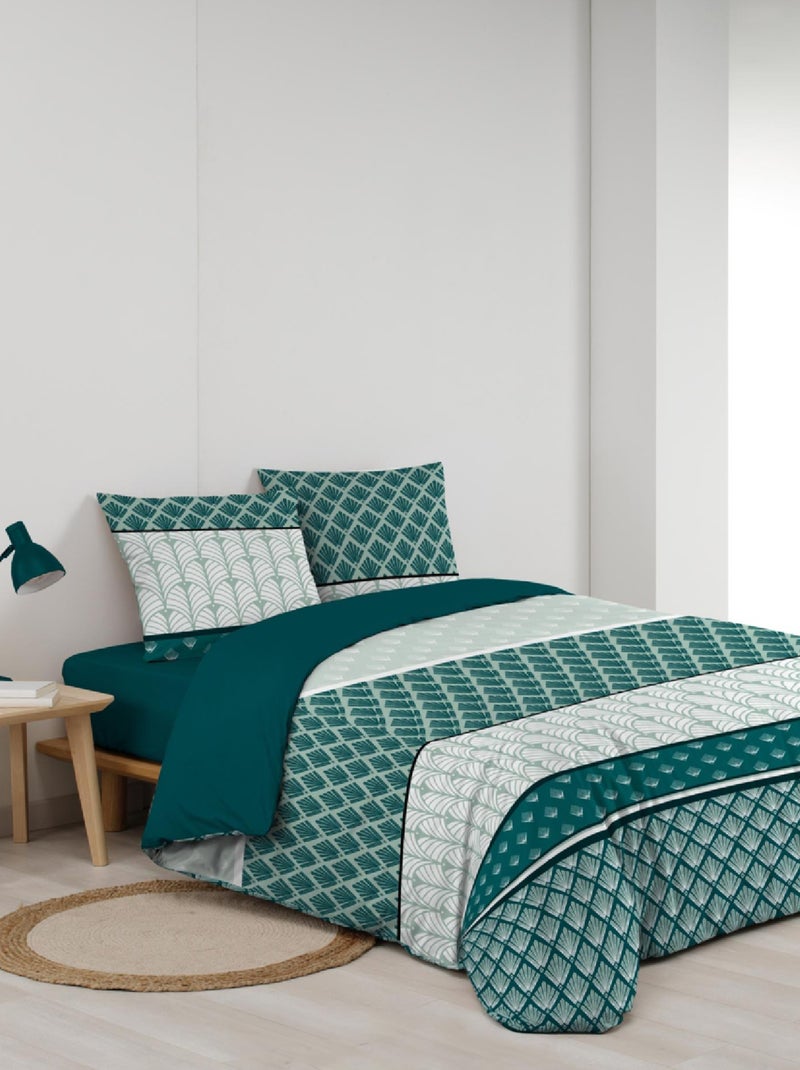 Juego de cama de 3 Piezas Stria Esmeralda Verde - Kiabi