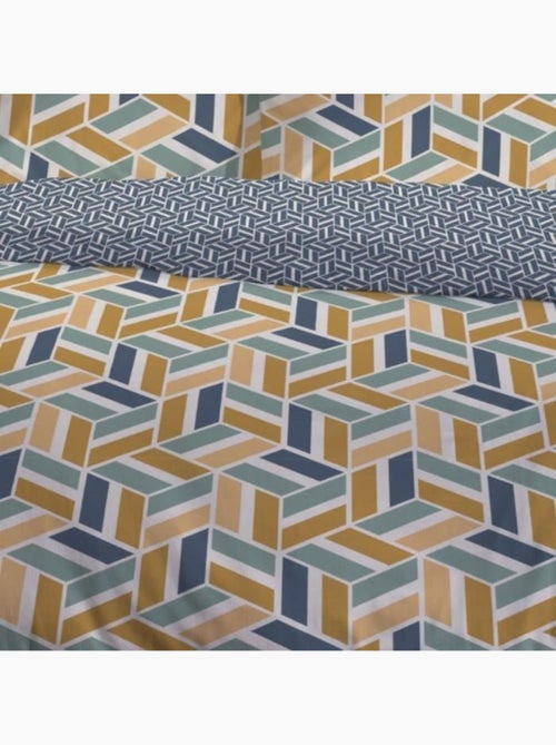 Juego de cama de algod?n puro 240 x 220 cm, Optica - AFIBEL - Kiabi Juego de cama de algod?n puro 240 x 220 cm, Optica - AFIBEL - Kiabi