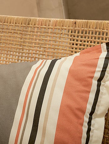 Juego de cama de algodón a rayas bayadère con funda de almohada