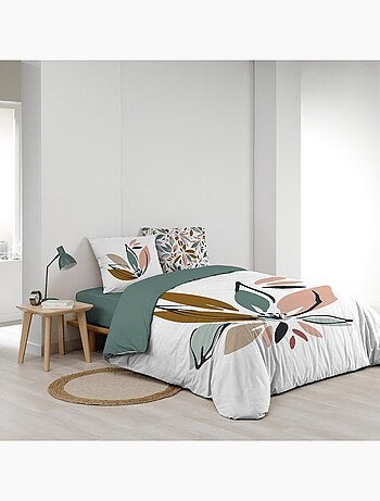 Juego de cama de algodón con estampado floral y doble cara impresa