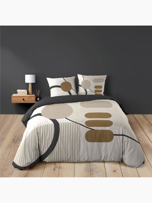 Juego de cama de algodón con estampado geométrico y doble cara impresa - Kiabi