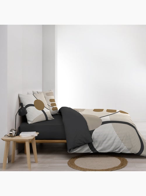 Juego de cama de algodón con estampado geométrico y doble cara impresa - Kiabi