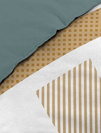 Juego de cama de algodón con estampado gráfico y doble cara impresa