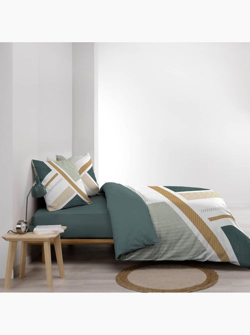 Juego de cama de algodón con estampado gráfico y doble cara impresa - Kiabi Juego de cama de algodón con estampado gráfico y doble cara impresa - Kiabi