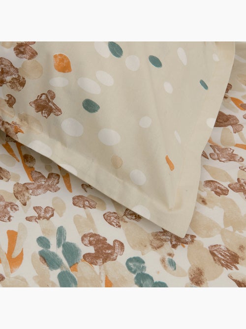 Juego de cama de algodón con motivo floral estilizado y fundas de almohada - Kiabi