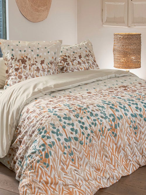 Juego de cama de algodón con motivo floral estilizado y fundas de almohada - Kiabi Juego de cama de algodón con motivo floral estilizado y fundas de almohada - Kiabi
