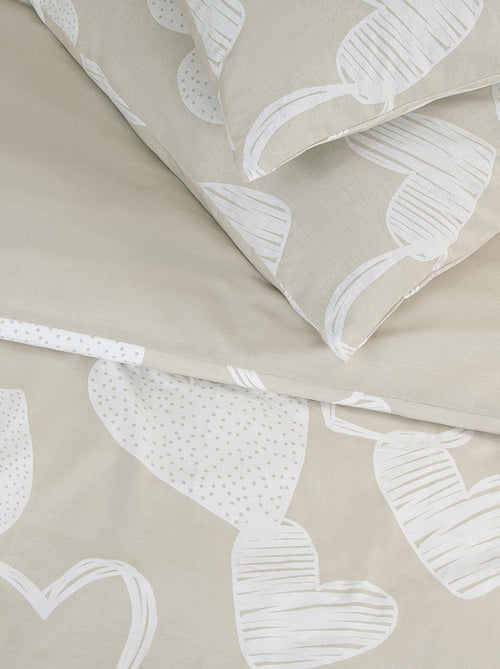 Juego de cama de algodón con motivos de corazones - Kiabi