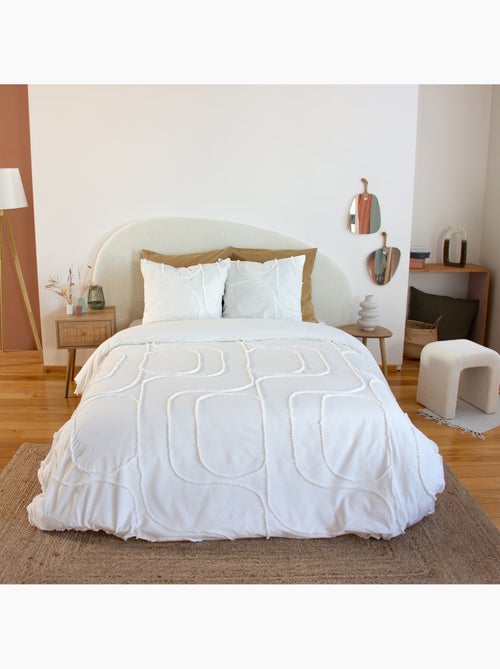 Juego de cama de algodón lavado con diseño geométrico abstracto tufté - Kiabi Juego de cama de algodón lavado con diseño geométrico abstracto tufté - Kiabi