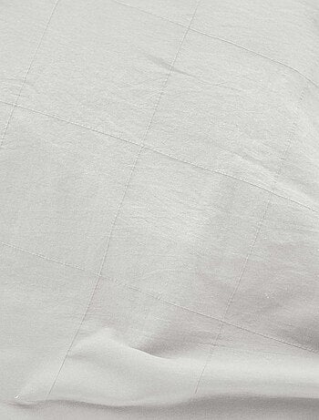 Juego de cama de algodón lavado con estampado de cuadros jacquard